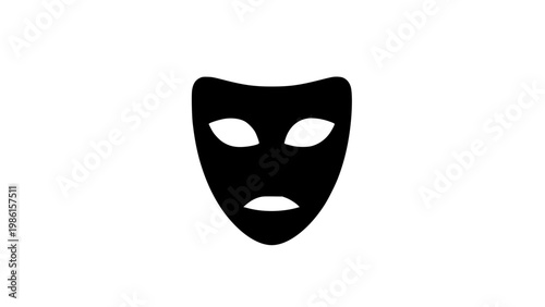 Anonymous mask icon in minimalist black style on white
