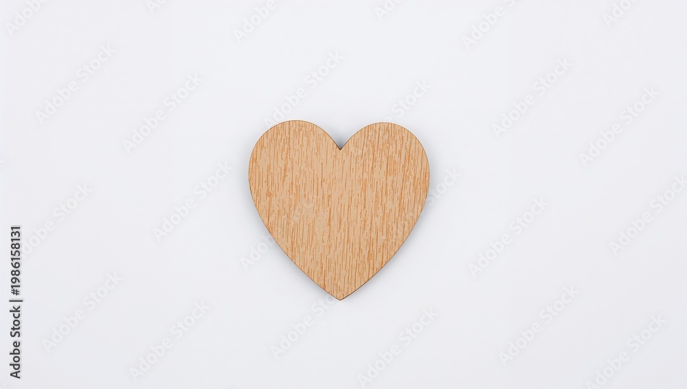 Fototapeta premium Wooden Heart on White Paper Background, Healthcare and Organ Donation Concept, World Heart Day Awareness, Hyperrealistic 8K