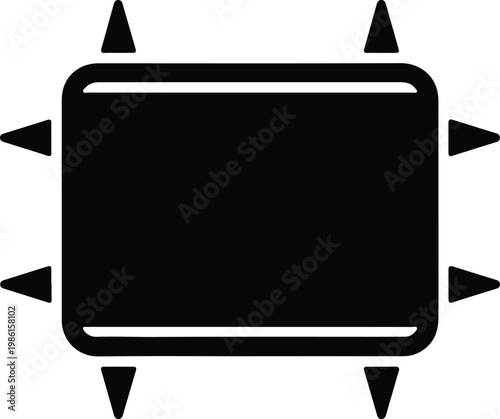 Silhouette strange geometric shape with spikes on white background vector design