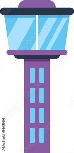 Airport control tower providing guidance for arriving and departing aircraft