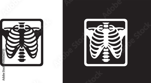 x ray  icon bones vector