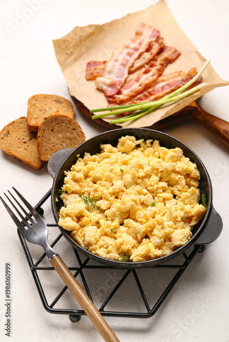 Frying pan of tasty scrambl...