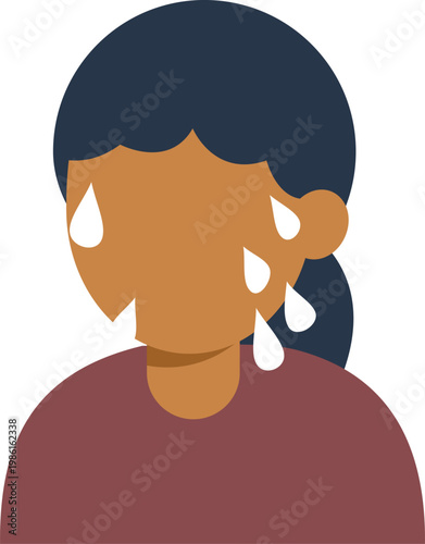 Woman feeling sad, crying tears, showing emotional suffering and sorrow