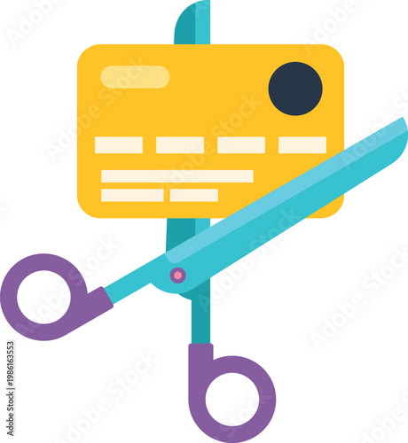 Colorful illustration representing canceling credit cards and achieving financial freedom