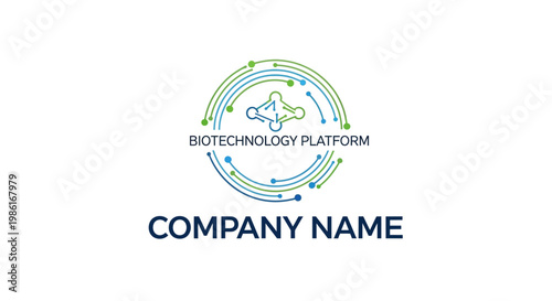 Biotechnology company logo template design.