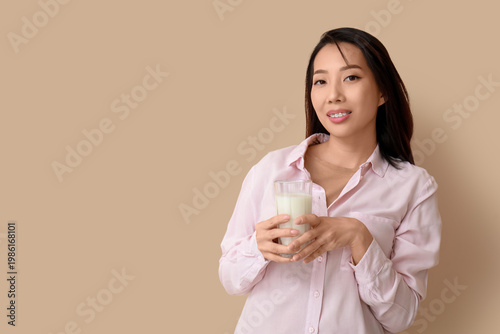 Beautiful Asian woman with ...