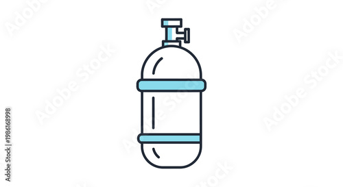Scuba Diving Oxygen Tank - Minimalist Flat Icon Illustration