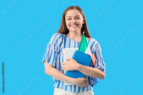 Young female student with f...