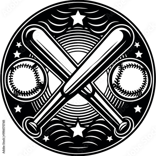 baseball emblem vector illustration