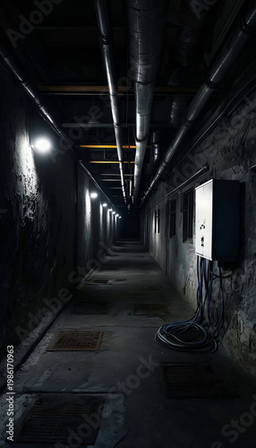 spaventoso corridoio abbandonato e in disuso sudicio e pericoloso, frightening abandoned corridor, dirty, neglected and dangerous