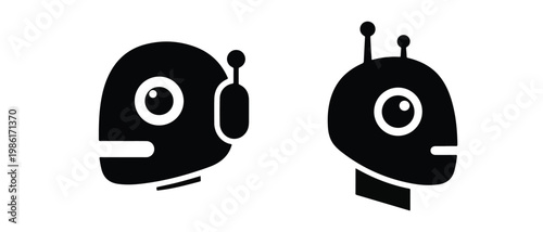 Smart robot head AI assistant icon