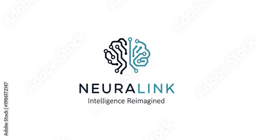 Neuralink logo with brain design.