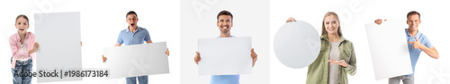 Set of people with blank po...