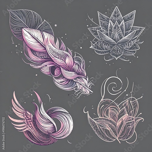 Delicate ink illustrations