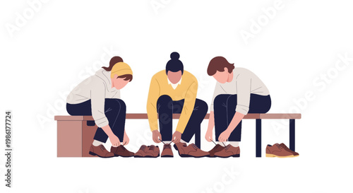 Young Women Analyzing and Sorting Raw Meat in a Butchery