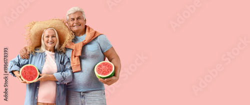 Mature couple with halves o...