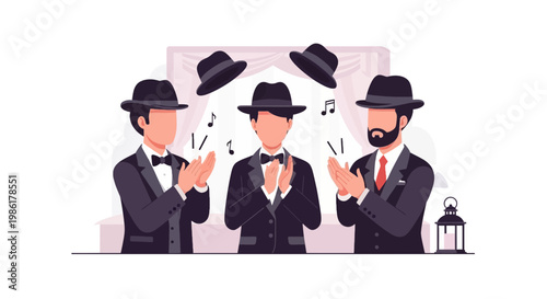 Elegant musicians performing jazz in vintage attire