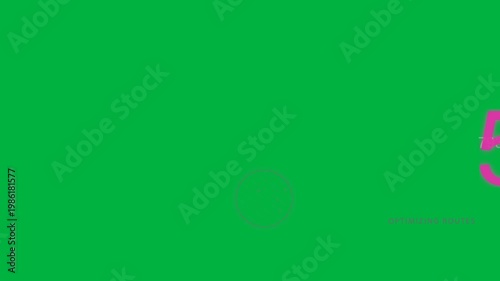 Neon magenta ring entering right, moving left, showing % charts on transparent bg optimizing routes