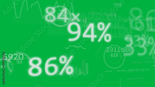Vertical video: HUD sliding right, scaling % rings and bars, showing tech stats on transparent