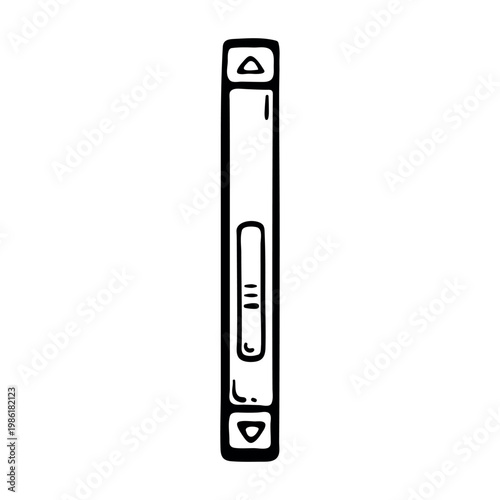 Scroll Bar icon for browser interface. Hand drawn doodle illustration of vertical navigation slider with arrow buttons.