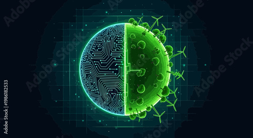 Exploring the intricate connection between advanced digital technology and biological threats, symbolizing innovation in health security and scientific progress against disease