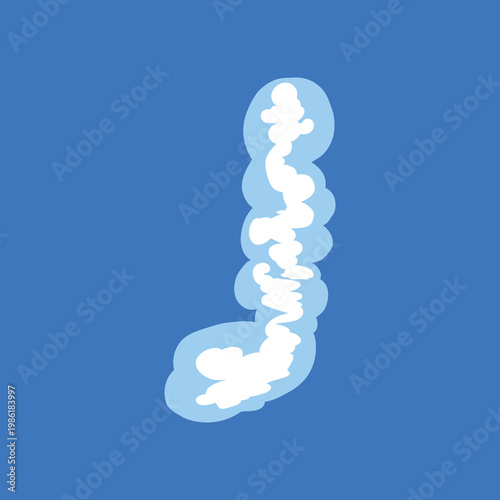Fotografía Creative cloud-style editable vector letter J