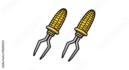 Corn Cob Picks - Rustic Kitchen Utensils for Serving Appetizers