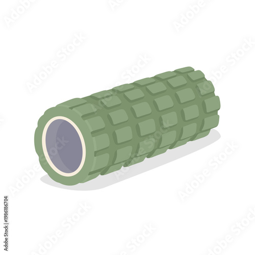 Green foam roller for myofascial release and muscle recovery