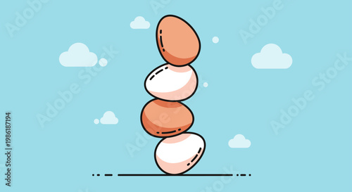 Stacked stones in a tower.