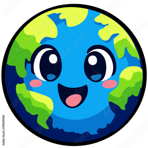 Earth clip art design on plain white transparent isolated background for card, shirt, hoodie, sweatshirt, apparel, tag, mug, icon, poster or badge