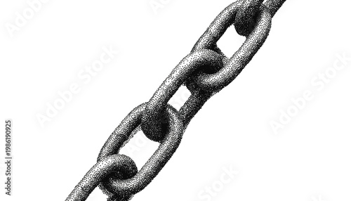 Thick chain links vector illustration transparent background for grunge design.