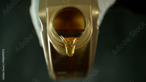 Pouring Fresh New Motor Oil