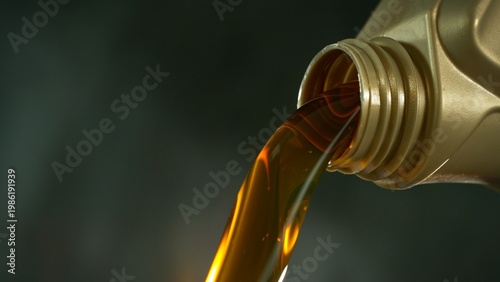 Pouring Fresh New Motor Oil