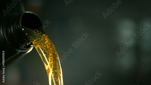 Pouring Fresh New Motor Oil