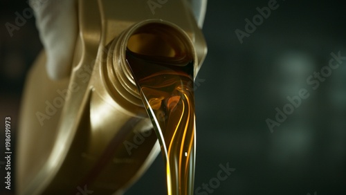 Pouring Fresh New Motor Oil