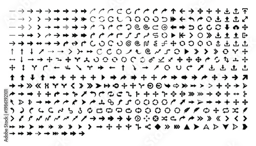 Arrow symbols on transparent background, direction, navigation, pointers, icons.