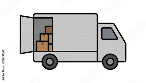Delivery Truck Icon on PNG Background, delivery truck, truck icon, delivery van, cargo truck, logistics, shipping, transportation, freight, cargo delivery, moving truck, delivery service, 