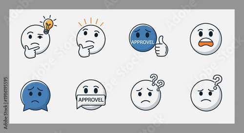 Collection of emoticon face expressions.