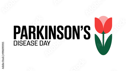 Logo Design Featuring Tulip Flower For Parkinsons Disease Awareness Day