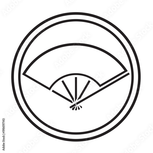 日本の伝統的な器物紋「扇紋」のベクターデータ