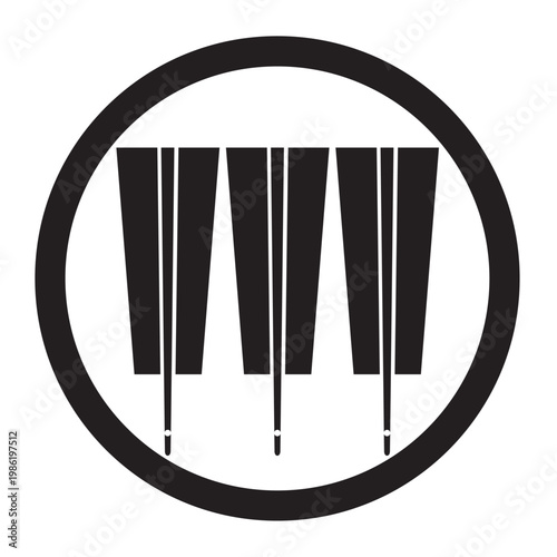 日本の伝統的な器物紋「扇紋」のベクターデータ