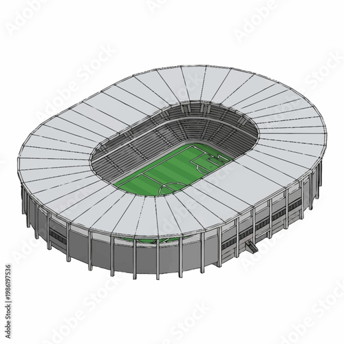 Large Modern Sports Stadium Structure.