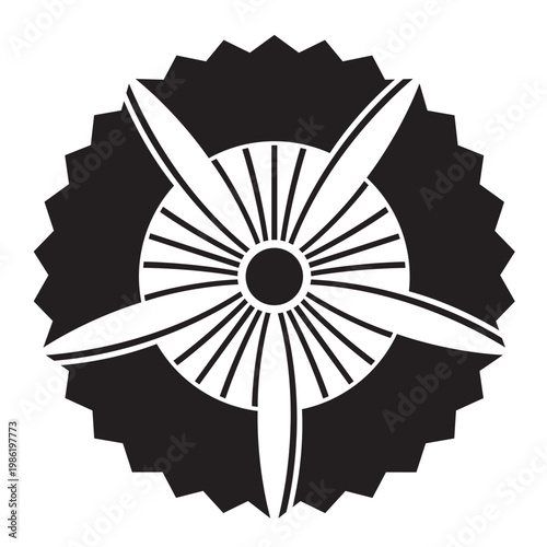 日本の伝統的な器物紋「扇紋」のベクターデータ