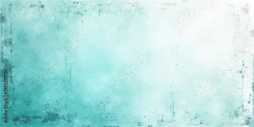 Vector textured teal abstract background with grunge effect, evoking a sense of weathered elegance. the gradient of the texture, reminiscent of a fresco painting. 