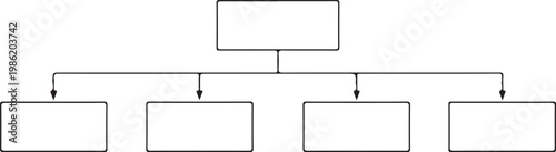 Diagram of a hierarchical structure with one top node and four sub-nodes