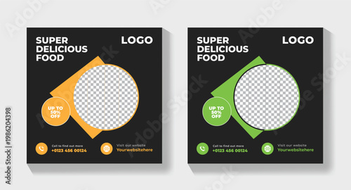 New Food Banner Social Media Post Flyer ,|Modern Restaurant Promotion Design, Creative Menu Banner for Restaurants
