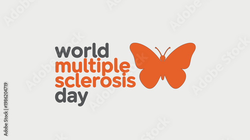 World Multiple Sclerosis Day Butterfly Symbol Banner for Global MS Awareness and Patient Support and Fundraising Campaigns