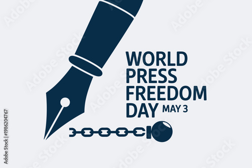 World Press Freedom Day May 3rd Celebration Vector Graphic for Journalism Liberty and Unchained Media Awareness