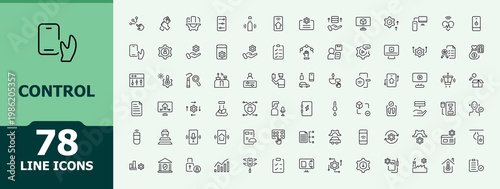 Control icon collection. Icons for application. Included authentication, identification, barrier, access, access control. Pixel perfect. Editable vector. Barrier icon set.