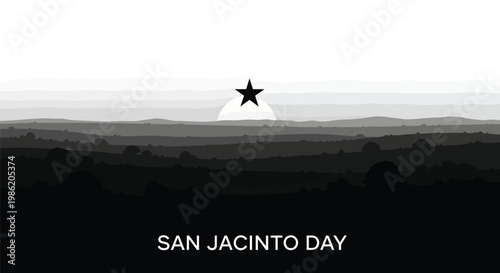 Striking black outline star design with a reflective surface, symbolizing a significant historical milestone or day of remembrance observed annually on April twenty-first